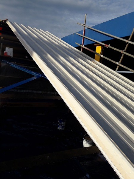 Pelagia new processing plant roof works first sheet on